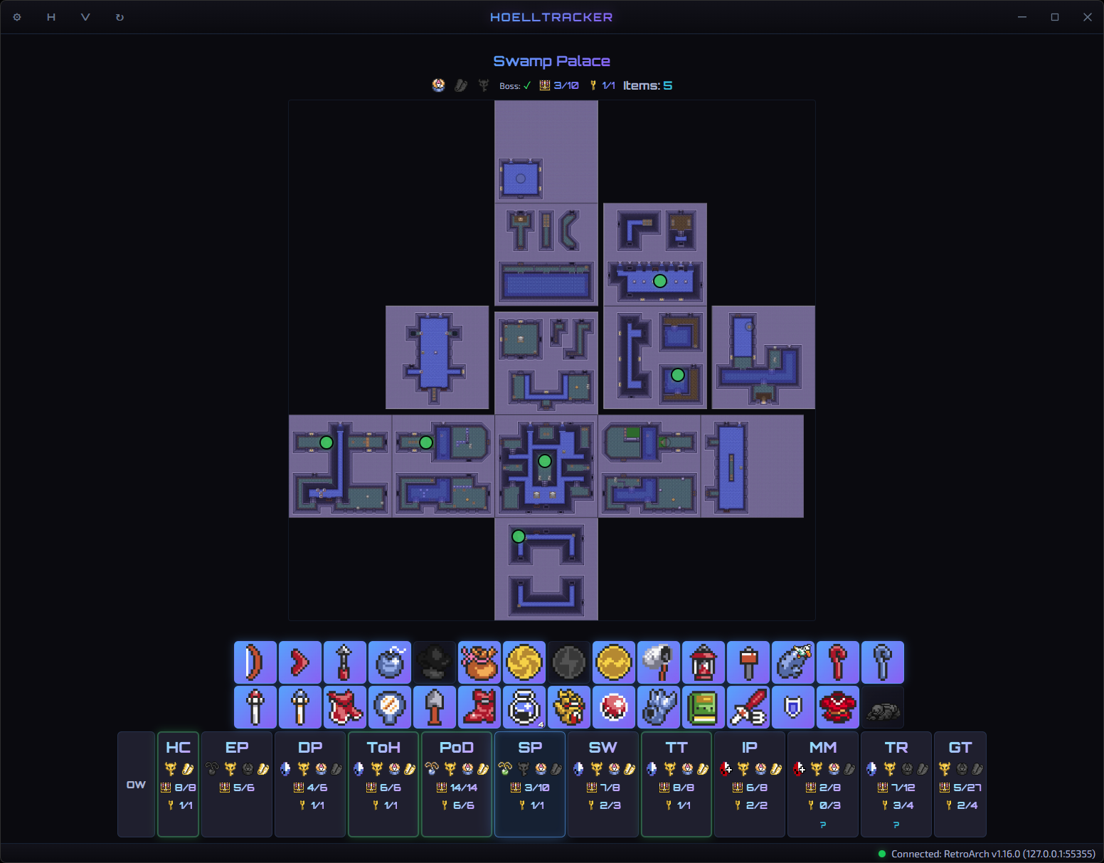 HoellTracker dungeon view auto-switched to Swamp Palace
